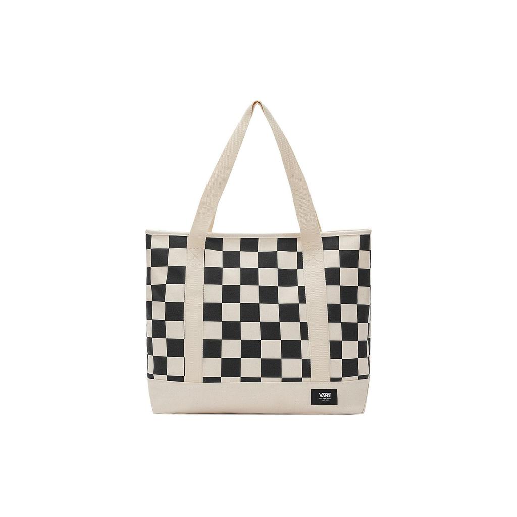Vans Classic Black And White Checkerboard Print Cotton Tote Bag Unisex Tote Bags VN0A7PEQ3KS