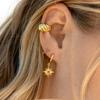 925 Silver Needle Square Pendant Hoop Earrings Vintage Gold Earrings For Women Shell Pendant Earring Fashion Jewelry Accessories