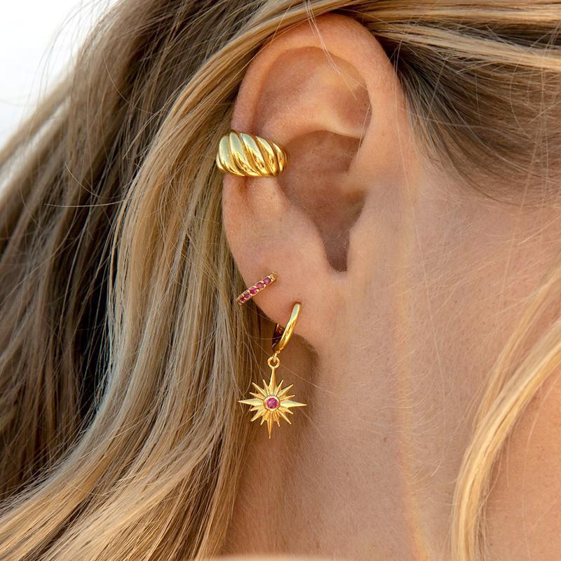 925 Silver Needle Square Pendant Hoop Earrings Vintage Gold Earrings For Women Shell Pendant Earring Fashion Jewelry Accessories