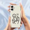 For iPhone 17 Case Stickman Toilet Pattern Printing Straight Edge TPU Phone Back Cover