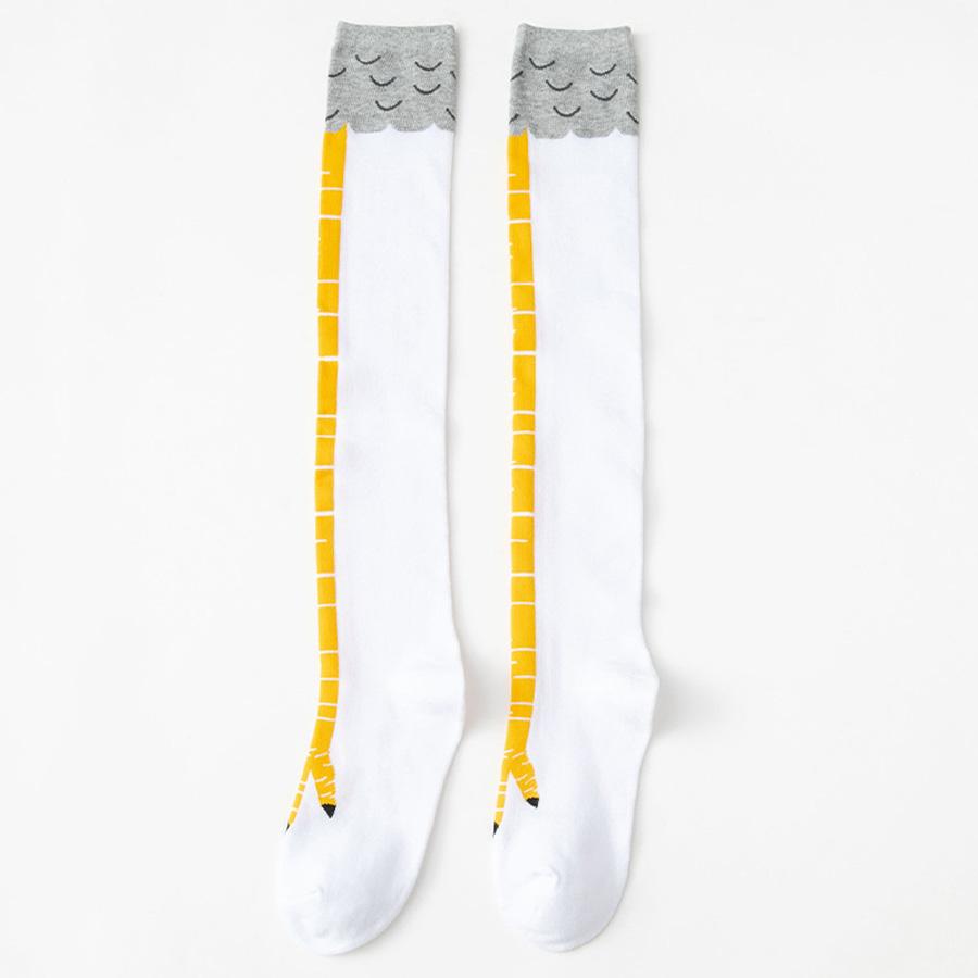 

1 пара женских гольфов, модные носки с забавными куриными когтями, спортивные повседневные тонкие длинные носки для фитнеса EUR35-40 белый