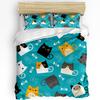 Cartoon Animal Color Cat Duvet Cover Bed Bedding Set Double Home Textile Quilt Cover Pillowcases Bedroom Bedding Set No Sheet