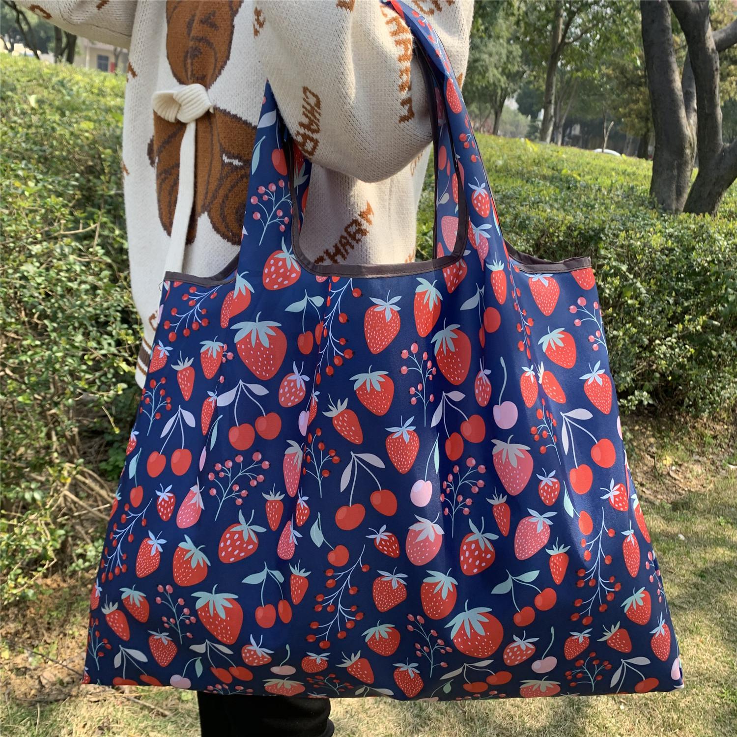 

Сумка Большая складная сумка для покупок Многоразовая сумка для продуктов Прочная нейлоновая сумка подходит для подарка на переработку продуктов