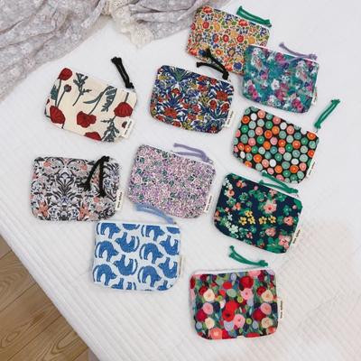 Neue Leinwand Münze Geld Geldbörse für Frauen Karte Geldbörse Retro Zipper Damen Kleine Geld Brieftasche Blumen Druck Schlüssel Münze Lagerung tasche