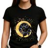 Celestial Floral Cat Tee Moon TShirt Witchy Astronomy Cosmic Kitty