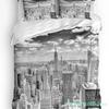 Urban 3pcs Bedding Set Manhattan Sunset Skyline New York City Duvet Cover Set Bed Set Quilt Cover Pillow Case Comforter Cover