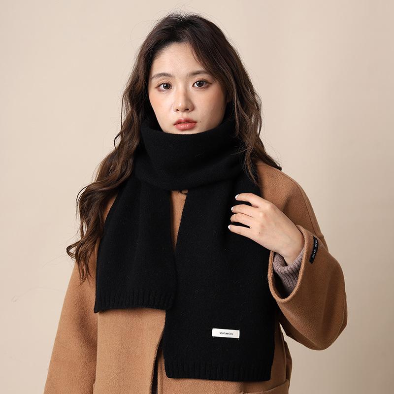 Full wool 100 pure wool scarf women's winter scarf to keep warm, high-end knitted scarf gift bag birthday gift