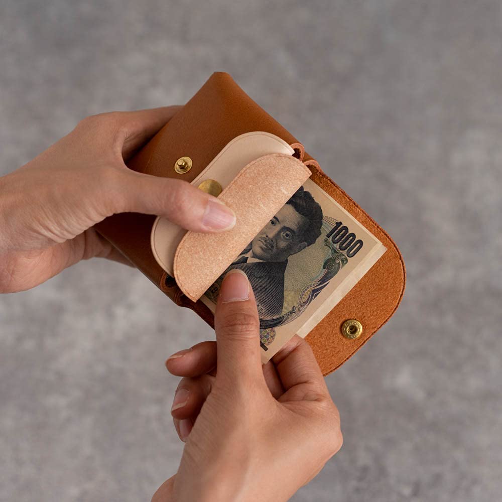 Nakota SEAMLESS COMPACT One Mini Leather Wallet with Coin Orange WALLET, Size, Purse,