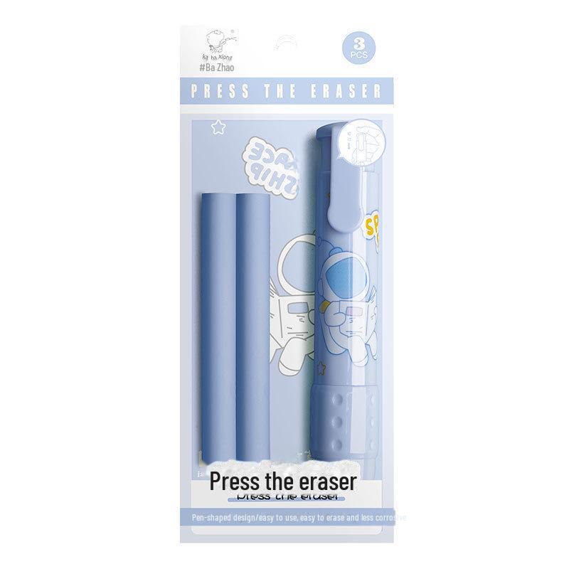 Kaba Bear Push Eraser for Primary School Students and Kindergarten Children - Cute Girlish Cartoon Design, Clean and Retractable.
