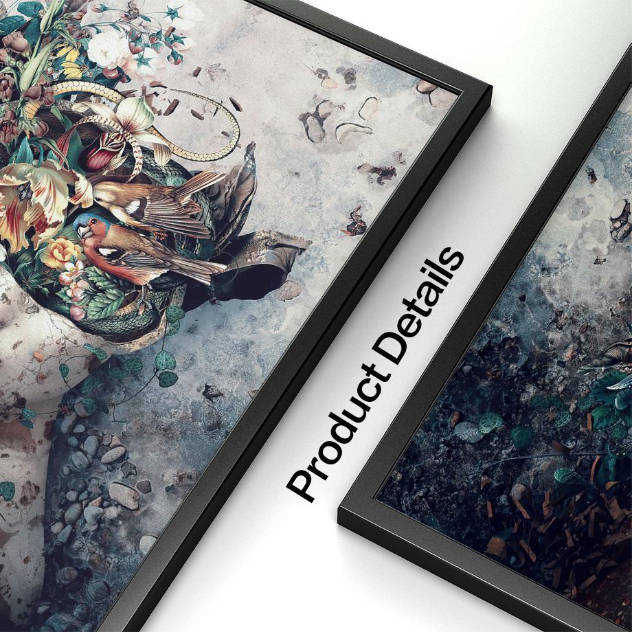 Dark Gothic Style Flower Girl Abstract Wall Art Canvas Painting Living Room Decoration Posters And Prints Home Wall Pictures