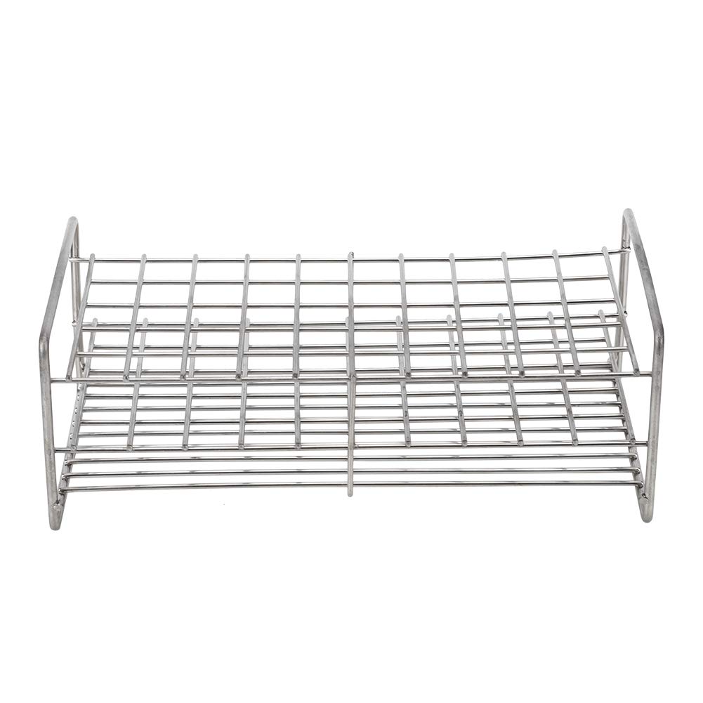 Stainless Steel Test Tube Holder 50 Holes with Handle, Sterilizable at 121℃, High and Low Temperature for Medical Use