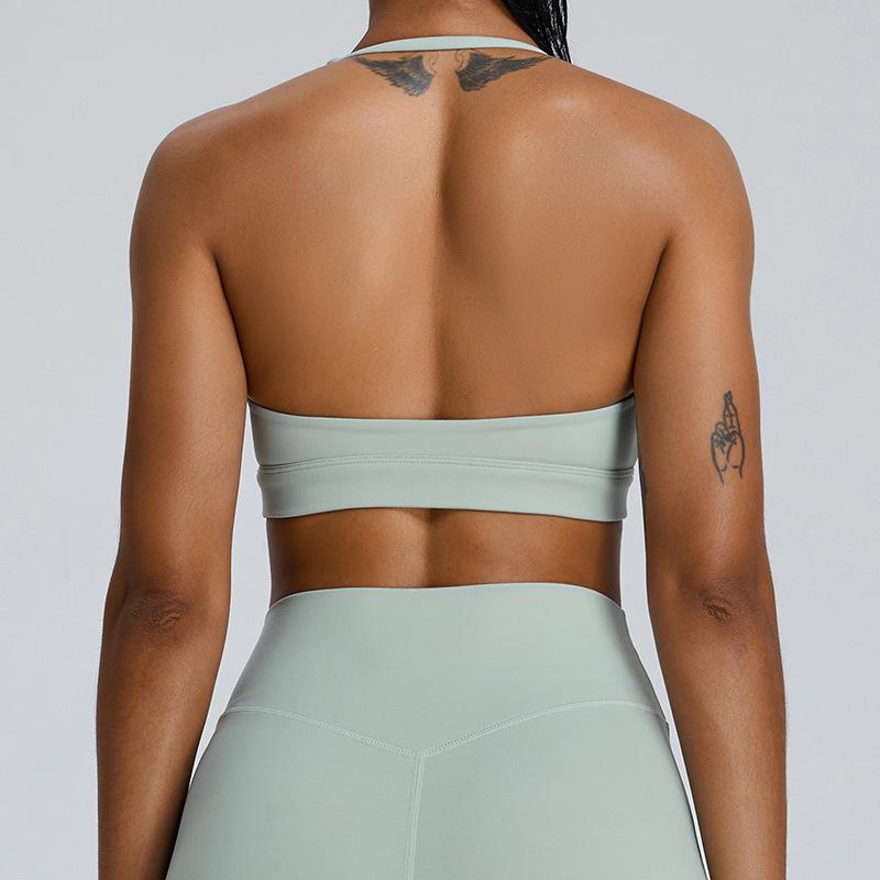 

Обнажённый и красивый открытый топ для йоги, женский дышащий быстросохнущий жилет с лямкой через шею, спортивный бюстгальтер для фитнеса и бега XL