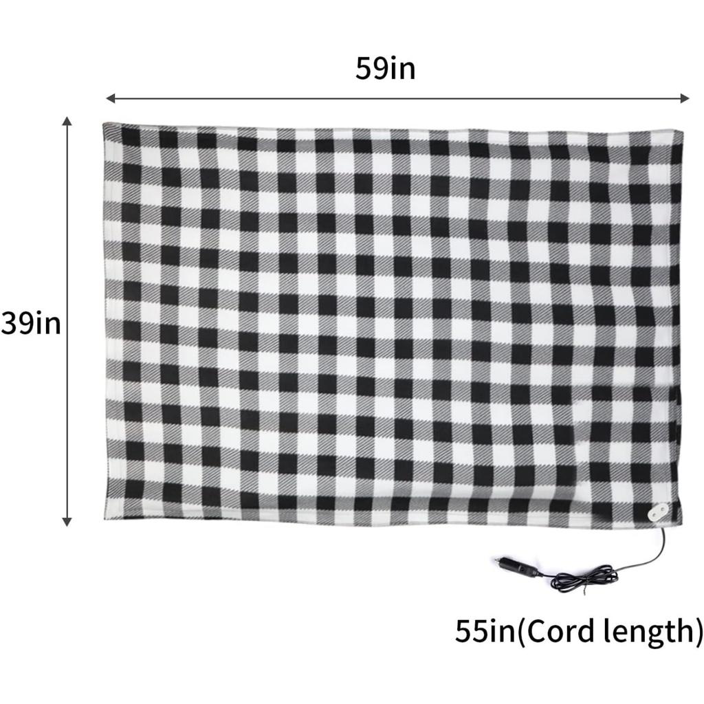 12V Green Car Electric Blanket Car Camping Warm Artificial Electric Heated Blanket (150x100cm)