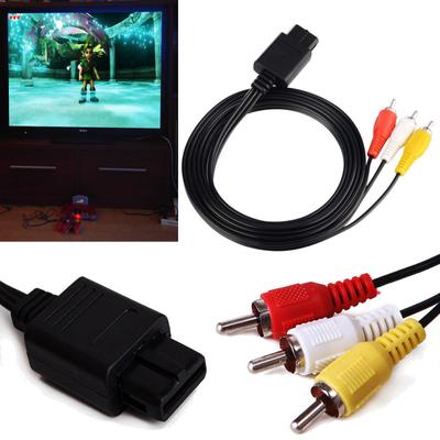 New 1.8m AV Audio Video RCA Game Composite Cable Cord Wire for Nintendo SNES N64
