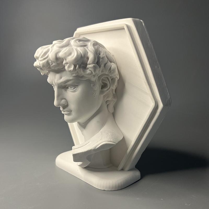 Male Plaster Statue Still Life Sculpture Handicraft Bookcase Ornament Art White Plaster Sketch Humanoid Statue Room Decoration