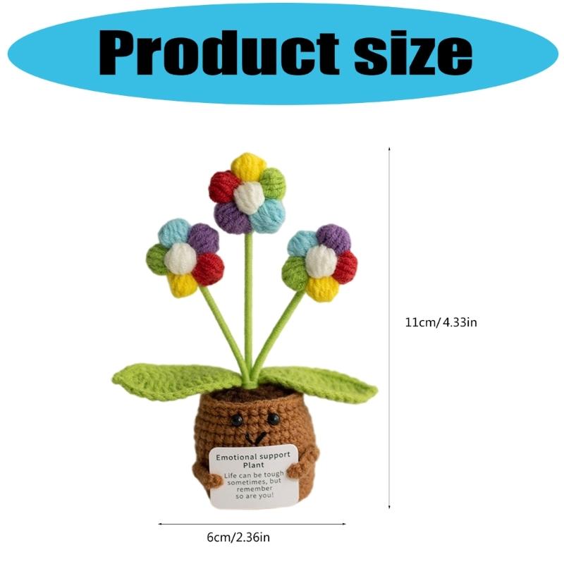 Handmade Yarn Crochet Potted Plant Craft Set Home Decoration Family Activity