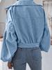 Ins Style Autumn Velvet Long Sleeve Cardigan Jacket for Women