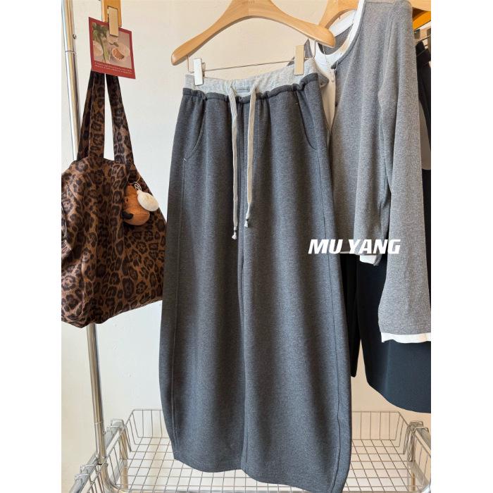 Women's Plus Size Fleece-Lined Wide-Leg Sweatpants - Autumn/Winter Versatile Casual Style