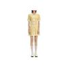 Karl Lagerfeld Fashionable Waist-Defined Color-Blocked Button-Detail Short Sleeve Mini Dress Women Dresses Yellow E41W1308
