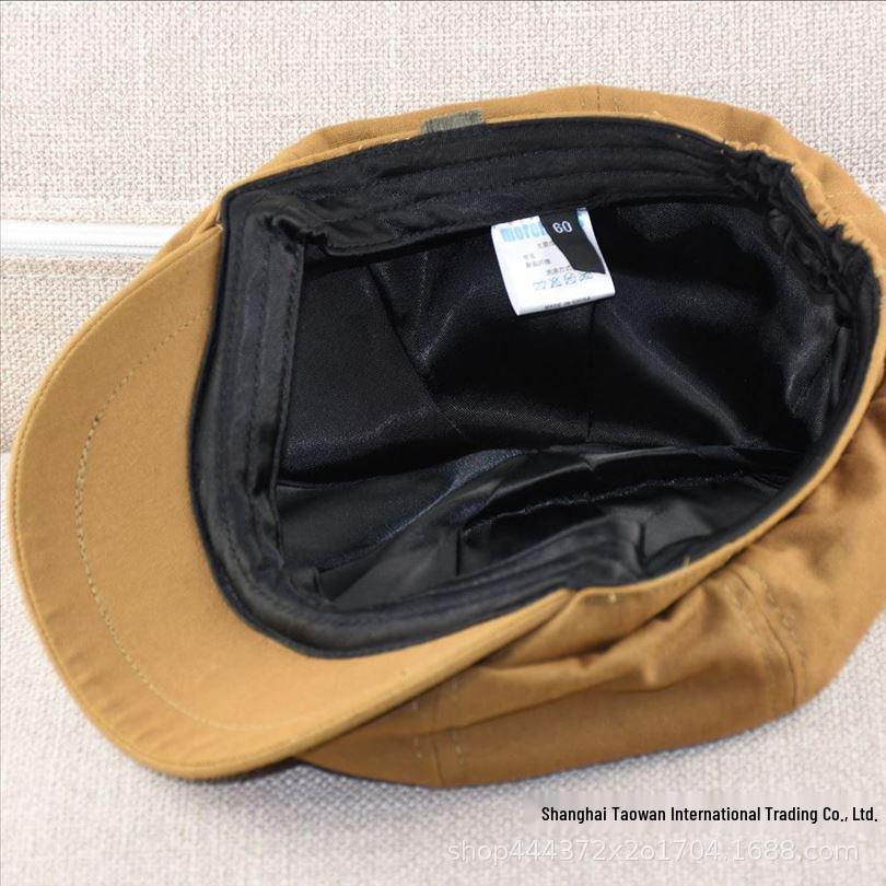 Men's Retro Cotton Linen Beret - Breathable British Style Duckbill Cap for Spring/Summer