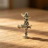 Brass Broom Witch Figurine With Retro Design Durable Material Home Desktop Decor Halloween Ornament