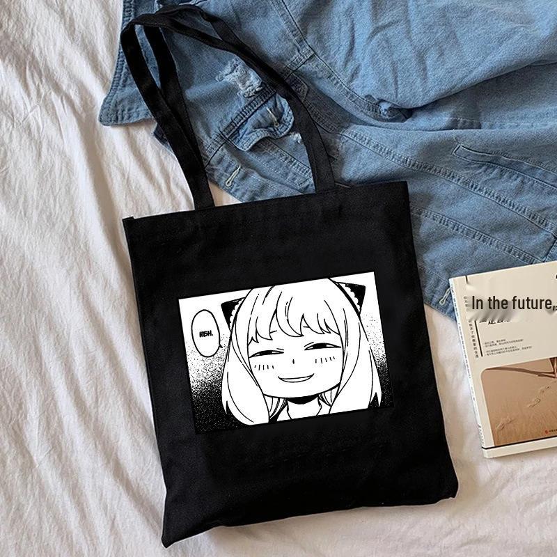 Spy x Family Anime Canvas Tote Bag - Harajuku Shoulder Bag for Students and Shopping