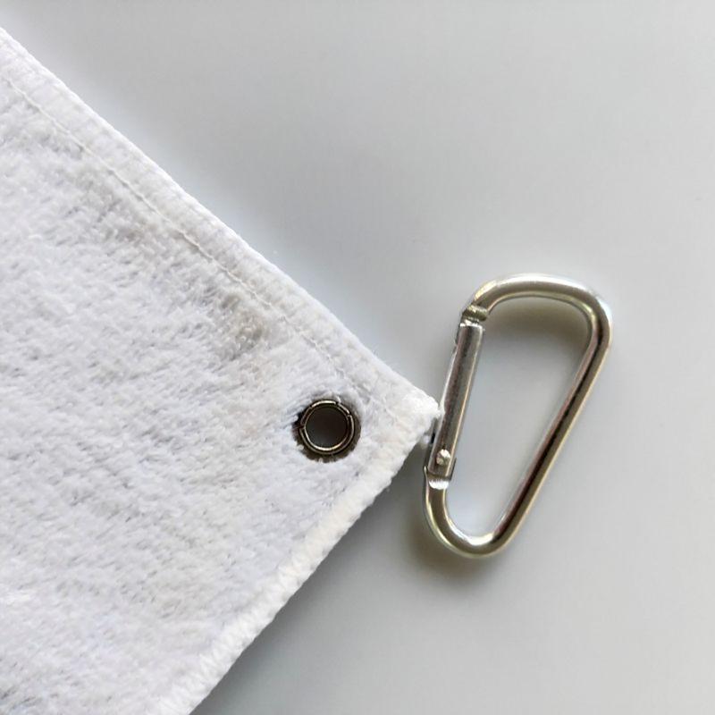 Microfiber Golf Ball Cleaning Towel with Clip Sublimation Blank Golf Towel