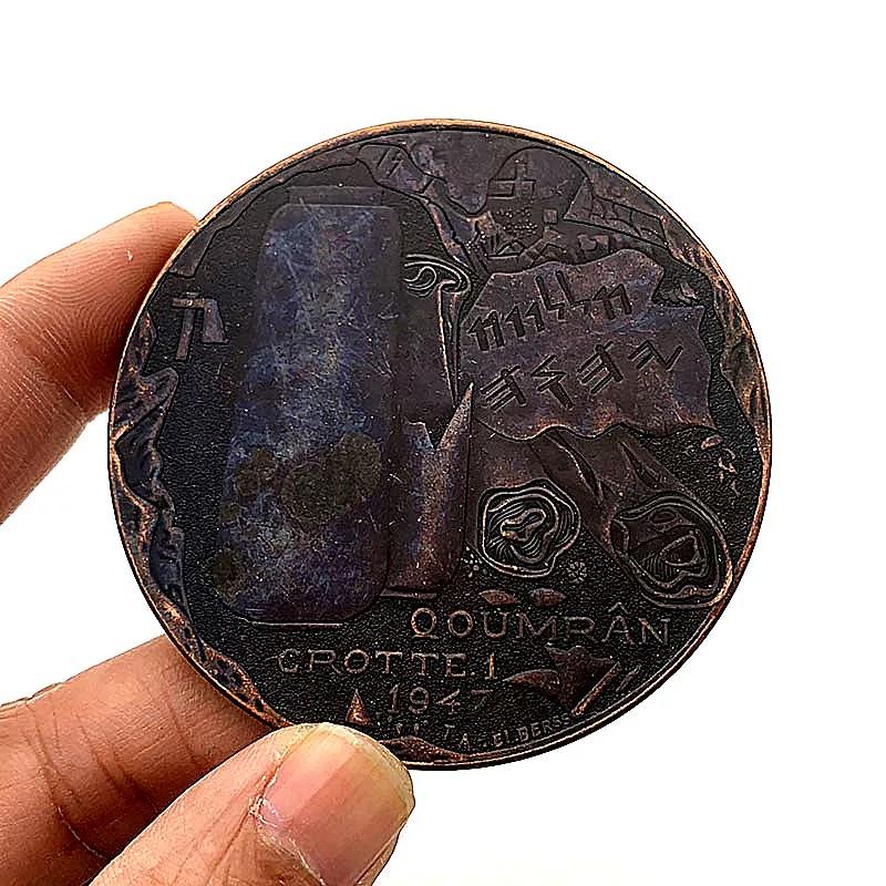 1947 Palestine Stray Coin Purple Copper Craft Commemorative Medal Playing with 60mm Pure Copper Coin Commemorative Coin