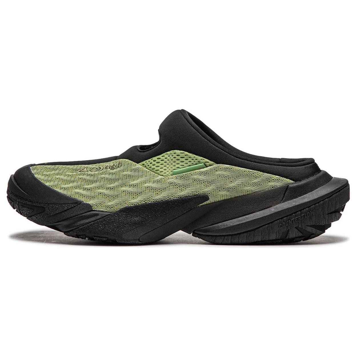 

Li Ning Outdoor CF Tracing Hiking Slipper Cushioning, Wear Resistant Low top Casual Shoes Unisex Black Green AGLU177-1 39