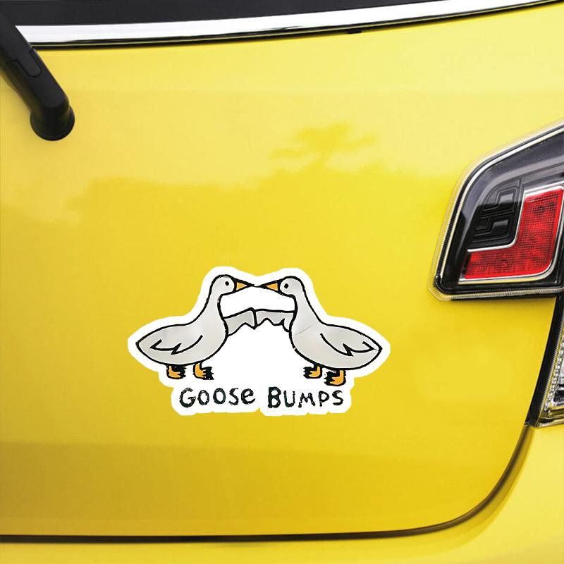 DS55#8x15cm Humorous Cartoon Goose Decals - High-Gloss, Waterproof Vinyl  Self-Adhesive Car Stickers