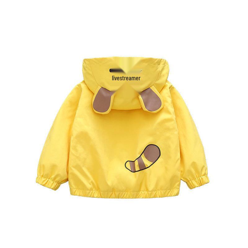 2025 Kids' Korean Style Cartoon Tiger Hooded Jacket - Spring/Fall New Arrival