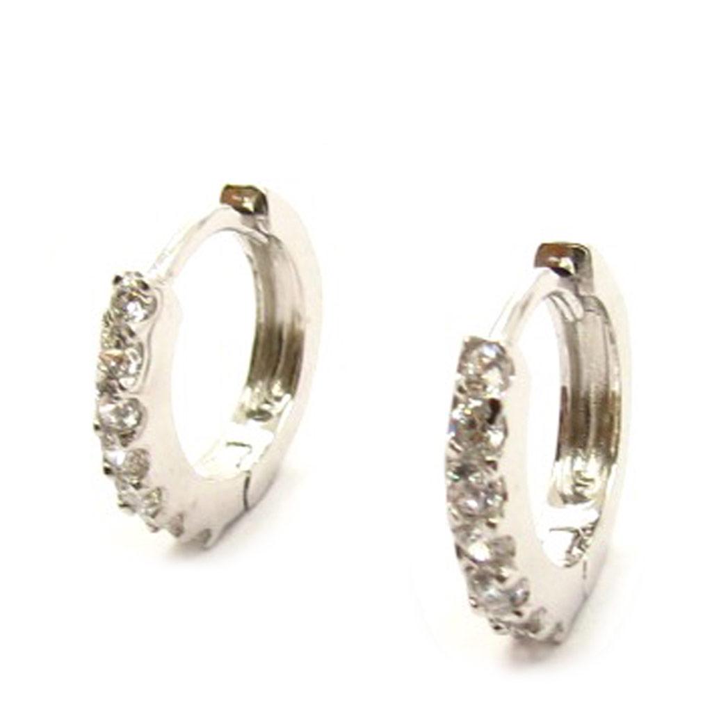 Les Trésors De Lily [K7189] - Silver Hoop Earrings 'Déesse' Silver White (rhodium-plated) - 10x2 Mm