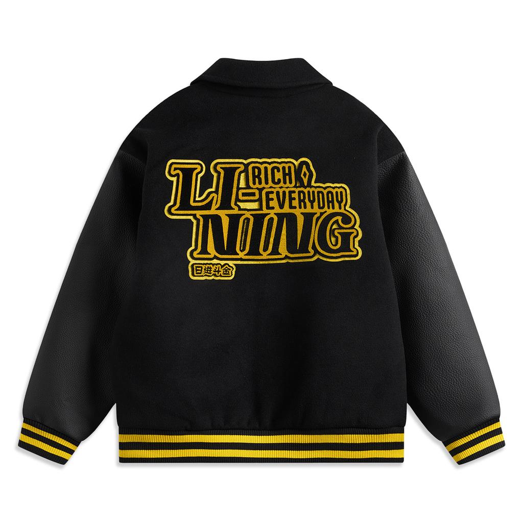 Li Ning Daily Prosperity Series Cny Year Of The Rabbit Loose Comfortable Casual American Simple Baseball Shoulder Collar Cotton Jacket AJMV033-2