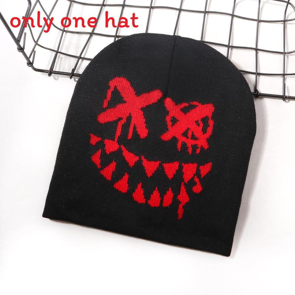 Halloween Kürbis Totenkopf Strickmütze Für Streetwear Und Lässige Winterwärme