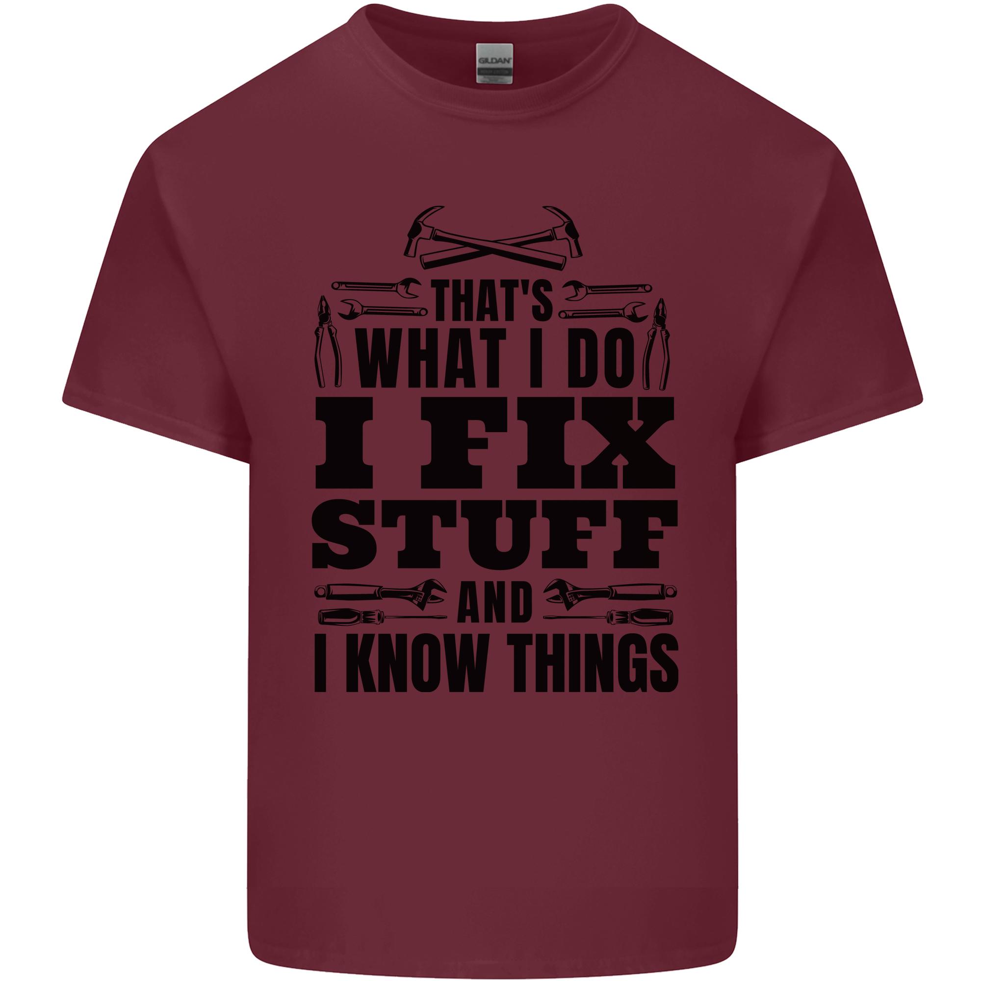I Fix Stuff Funny Electrician Sparky Diy Unisexs Light Cotton Tshirt S