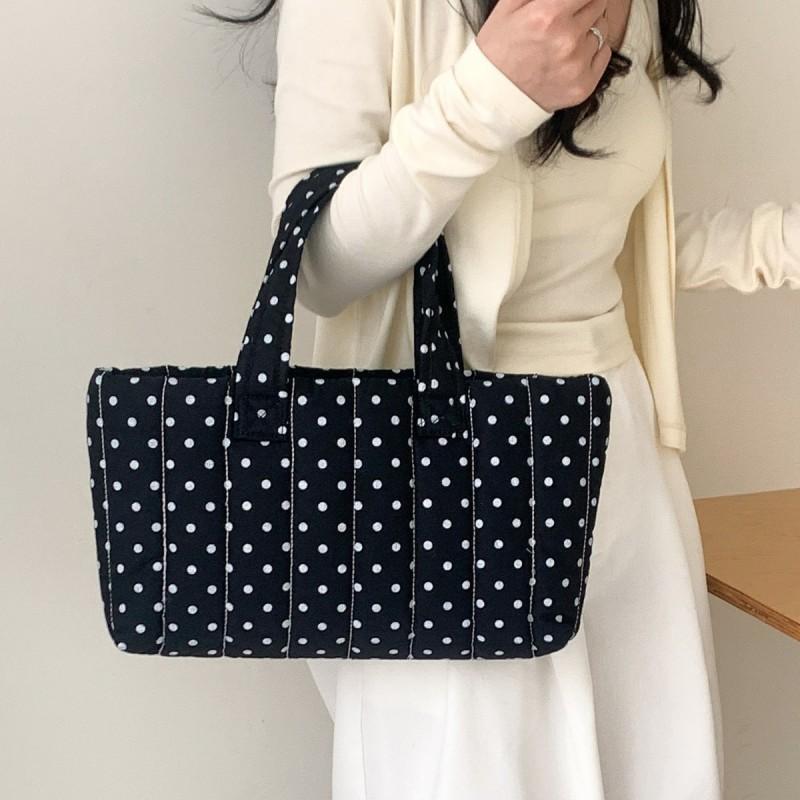 Corea del Sud Stile Ins Nuova Onda Design a Pois Borsa Grande Capacità Letteraria Casual Nicchia 100