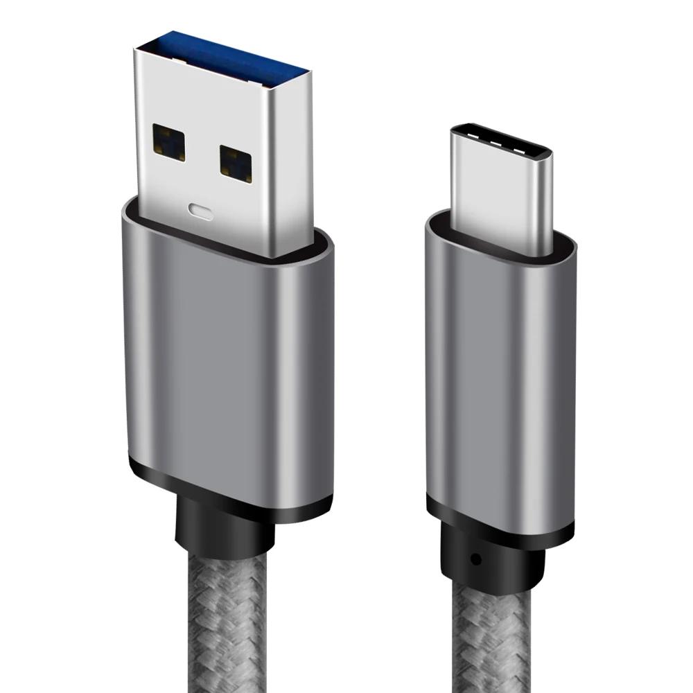 USB3.0 Type a to Type C 5Gbps High Speed Fast Charge Data Cable 1 meter серый