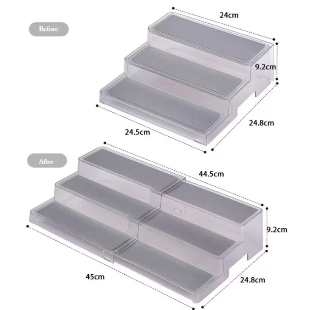 Visible Expandable Step Shelf 3 Tier Countertop Display Shelf Durable Cabinet Storage Rack  Pantry