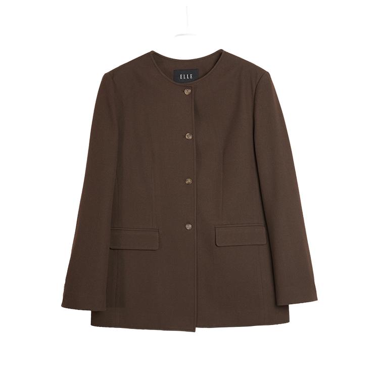 Elle French Vintage Round Neck Casual Loose Versatile Elegant Long Sleeve Blazer Women blazer EX52835