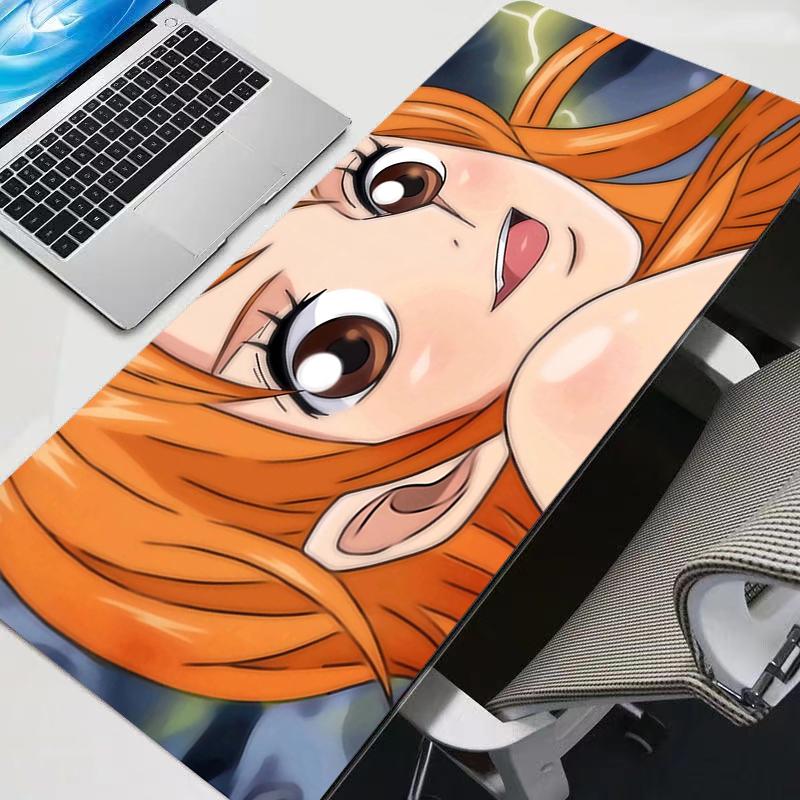 New Mouse Pads Big Anime One Piece Nami Durable Gamer Tablet Varmilo Keyboard Carpet Kawaii Gaming Accessories Mousepad