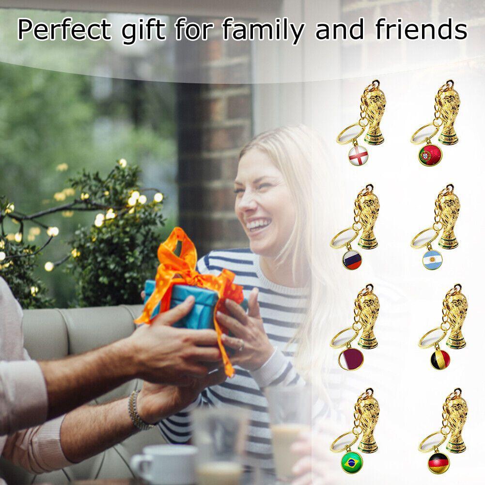 2022 Weltmeisterschaft Schlüsselanhänger Fußball Schlüsselanhänger Nationalflagge Sport Fan Geschenk Weihnachten