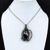 Chevron Amethyst Pendant Copper Wire Wrapped Gemstone Pendant Handmade Pendant Chevron Amethyst Copper Jewelry Ethnic Pendant Gift For Women