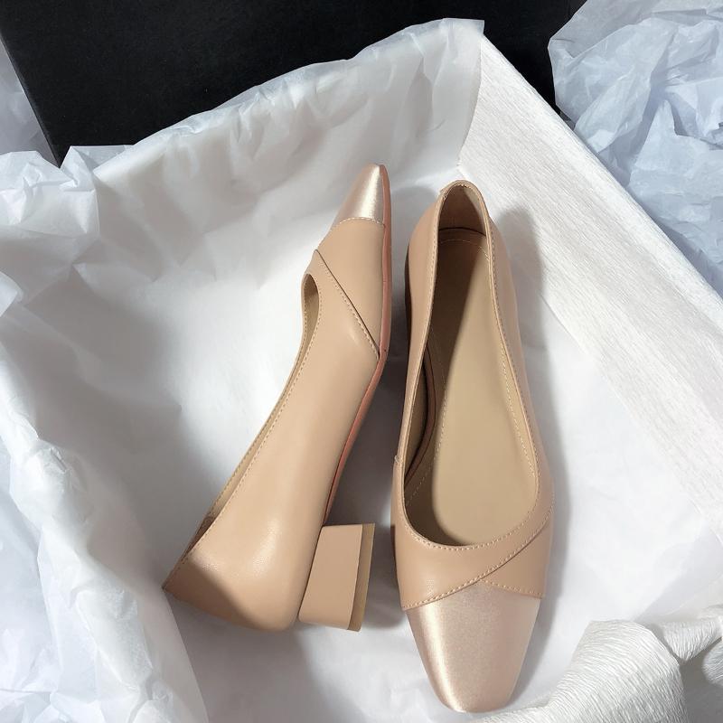 Fashion Women Heeled Shoes Mid Heels Rubber Sole Zapatos Mujer Elegant Ladies Spring Summer Autumn Shallow Outdoor Mary Jane