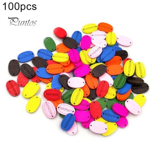 

100 шт. ручная работа овальной формы 2 отверстия деревянные пуговицы одежда швейный декор сделай сам ремесло