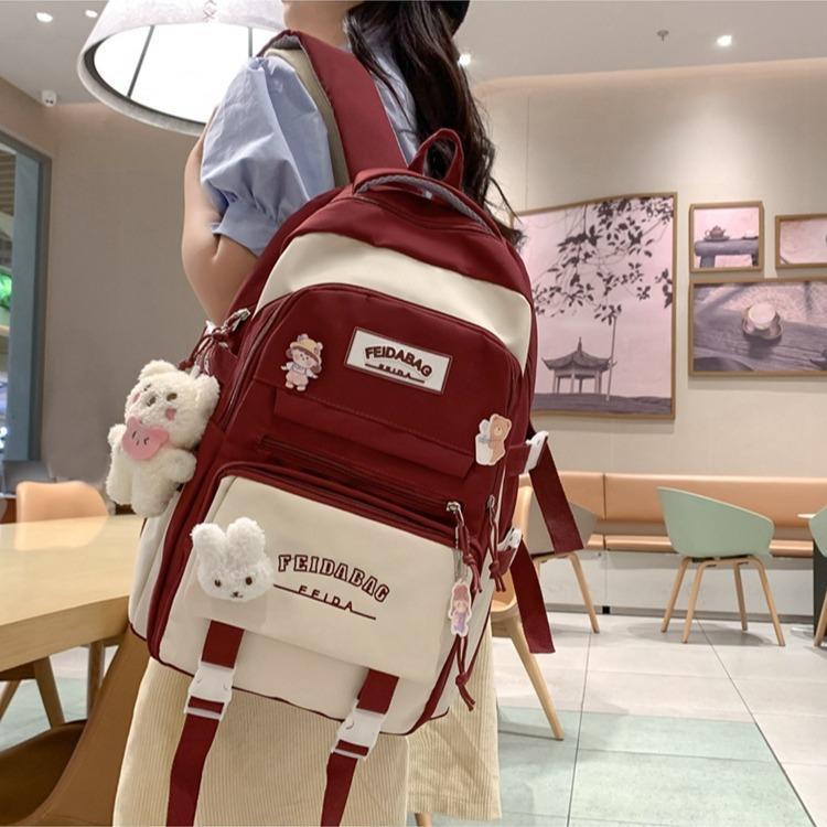 School bag female cute student to fifth and sixth grades backpack casual large-capacity make-up bag
