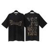 T-shirt in cotone puro a doppia filatura, lavata e invecchiata, con stampa di lettere Vetements, versione alta transfrontaliera, per uomo e donna