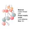 1 Set 300cm String Lights Powerful Easy to Install Cotton Line LED Ball