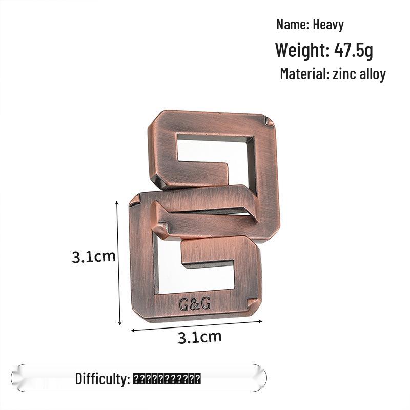 Zinc Alloy Kongming Puzzle Lock: Disentanglement Ring Educational Toy
