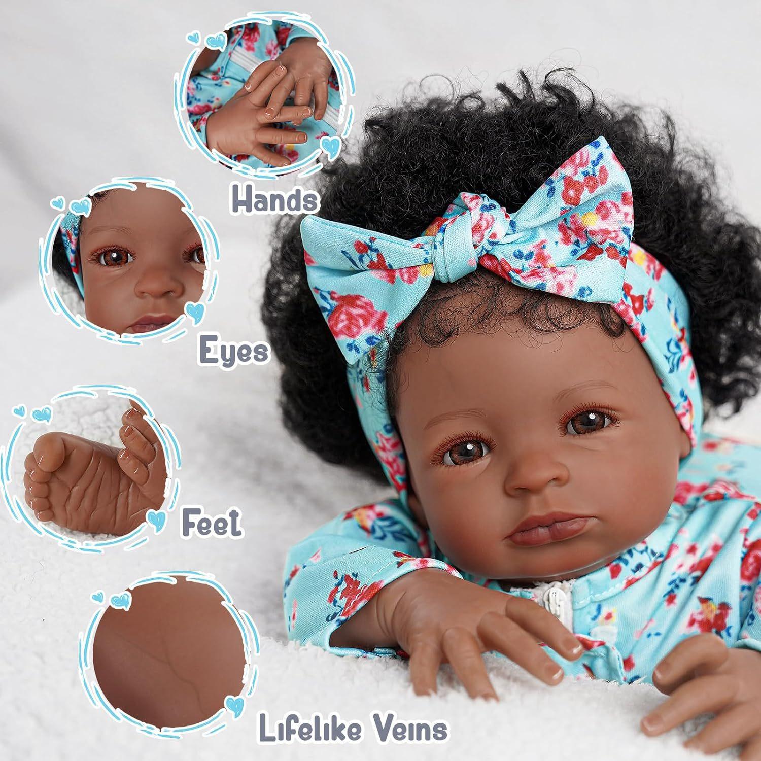 

Rebirth Doll Realistic Newborn Baby Girl Lifelike Reborn Doll Sweet Gift For Children Collectible Baby Doll Safe For Kids синий