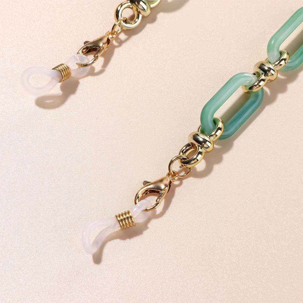 Trend Convenient Non-slip Anti-lost Metal Women Sunglasses Eyewear Elegant Glasses Chains Acrylic Neck Strap Mask Hanging Rope